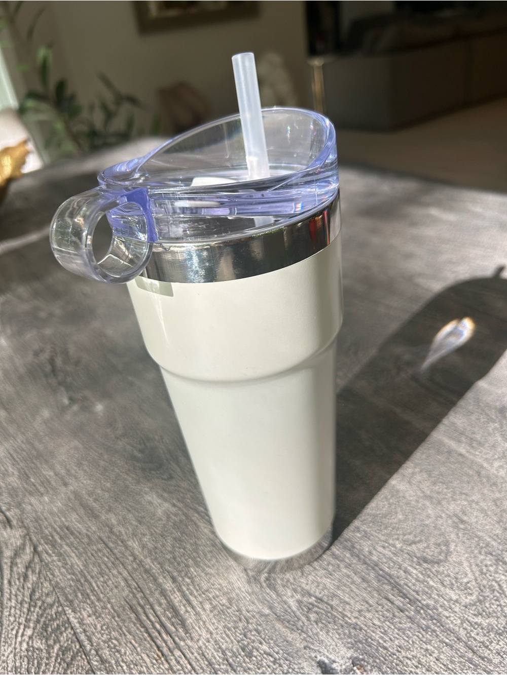 BMW White Travel Tumbler with Clear Lid and Straw - Picture 2 of 7